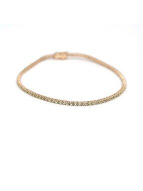 Green Sapphire 14K Yellow Gold Tennis Bracelet